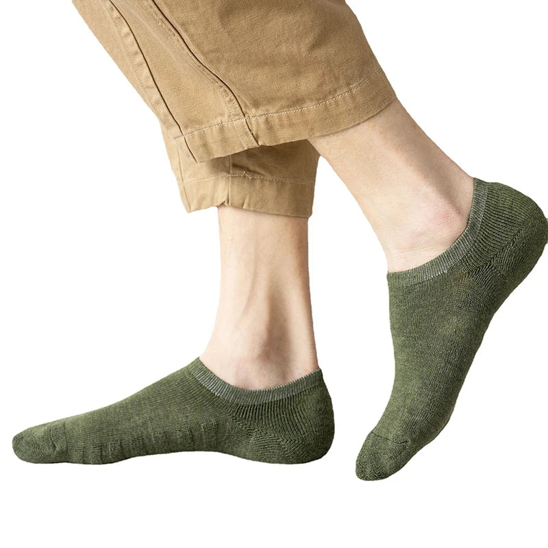 Chaussettes Invisibles Respirantes en Coton Texturé Antidérapant - Homme