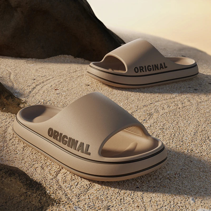 Claquettes de Plage Unisexes à Semelle Confort – Pantoufles d’Été pour Femme et Homme