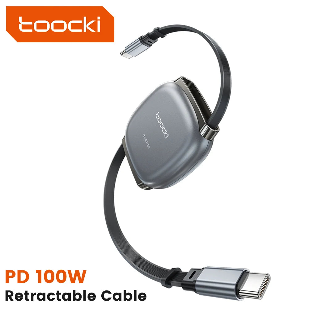 Câble USB-C Rétractable 100W – Charge rapide