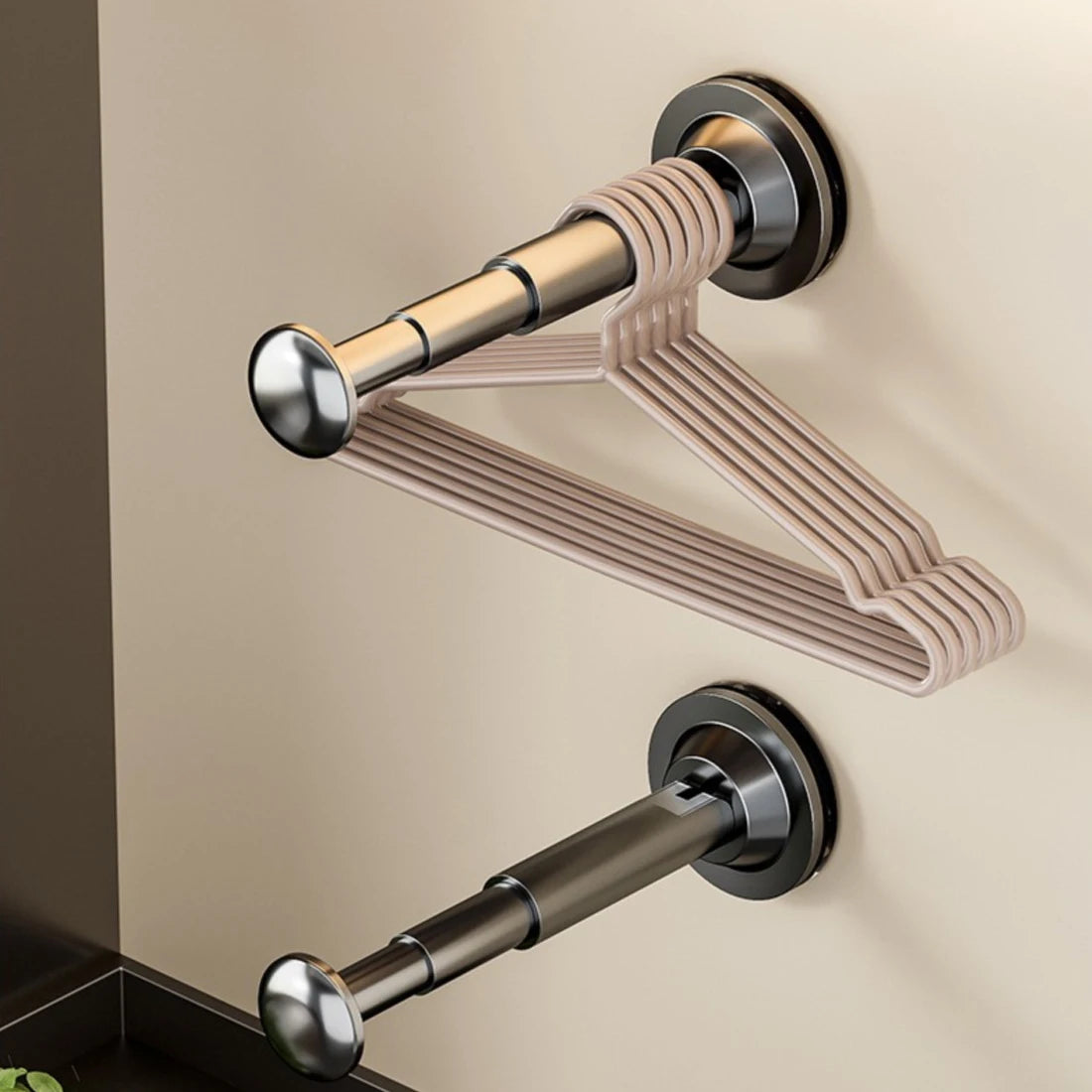 Porte-Cintres Rétractable à Fixation Murale