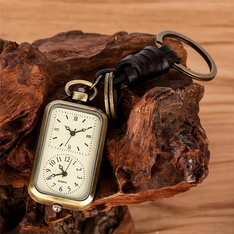 Montre Porte-clés Vintage à Double Cadran