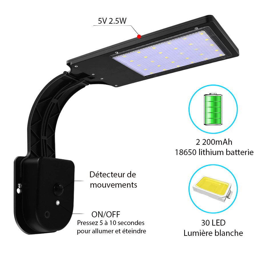 Lampe solaire d'extérieur ultra puissante