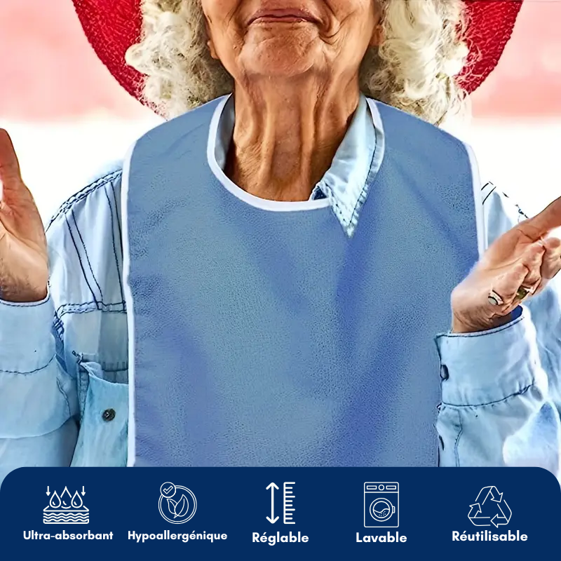 Bavoir XXL pour adulte en Microfibre lavable et réutilsable