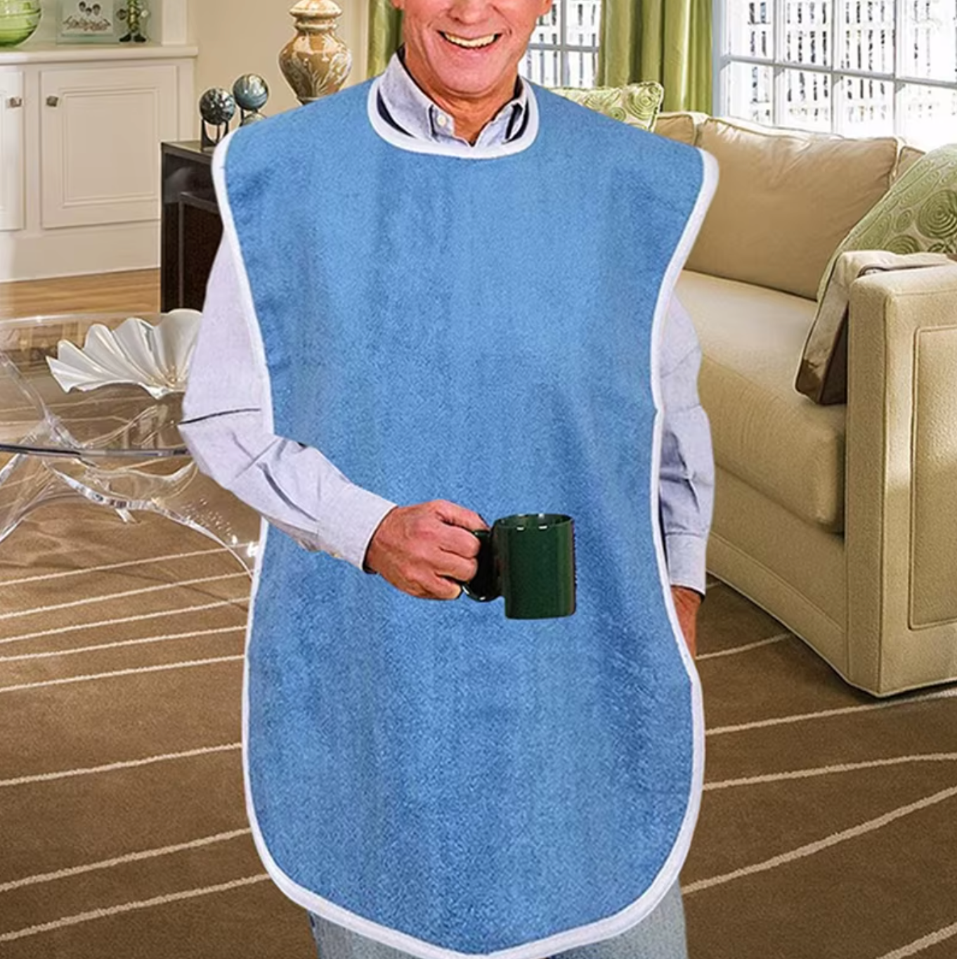 Bavoir XXL pour adulte en Microfibre lavable et réutilsable