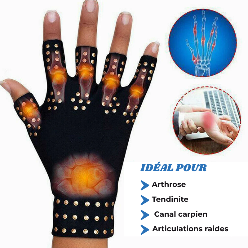 Gants Thérapeutiques Magnétiques Anti-Douleurs Articulaires