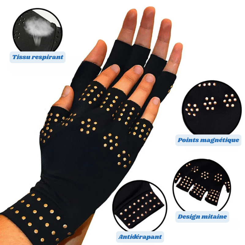Gants Thérapeutiques Magnétiques Anti-Douleurs Articulaires