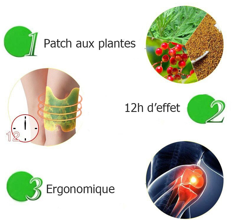 Lot de 50 Patchs genoux anti inflammatoires aux plantes