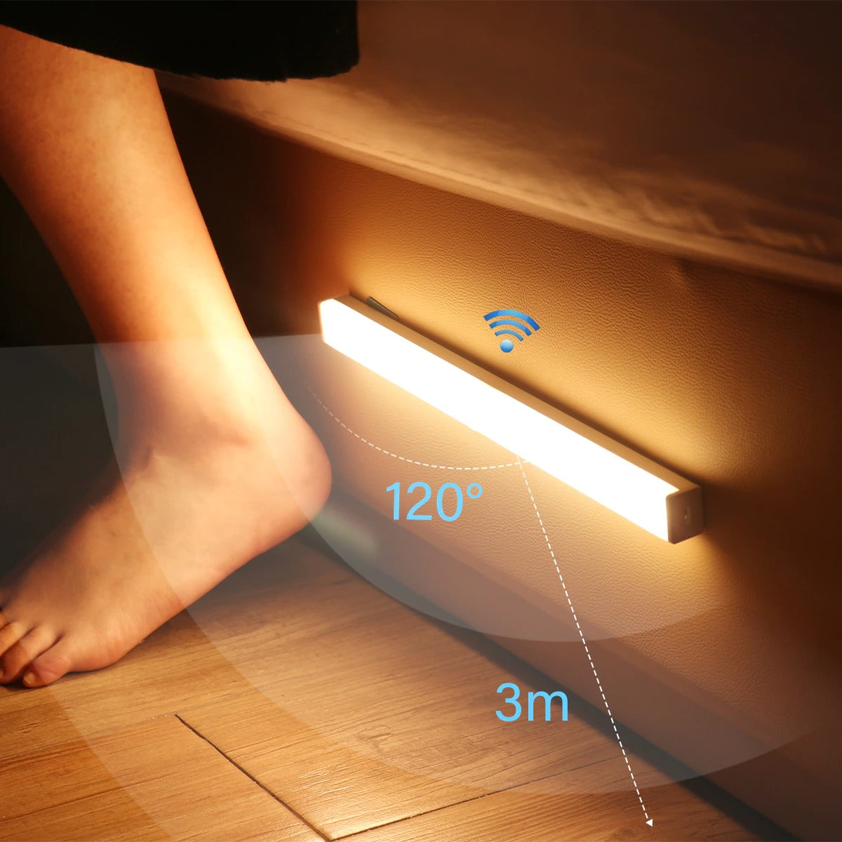 Réglette LED sans fil - Système PIR détection des mouvements