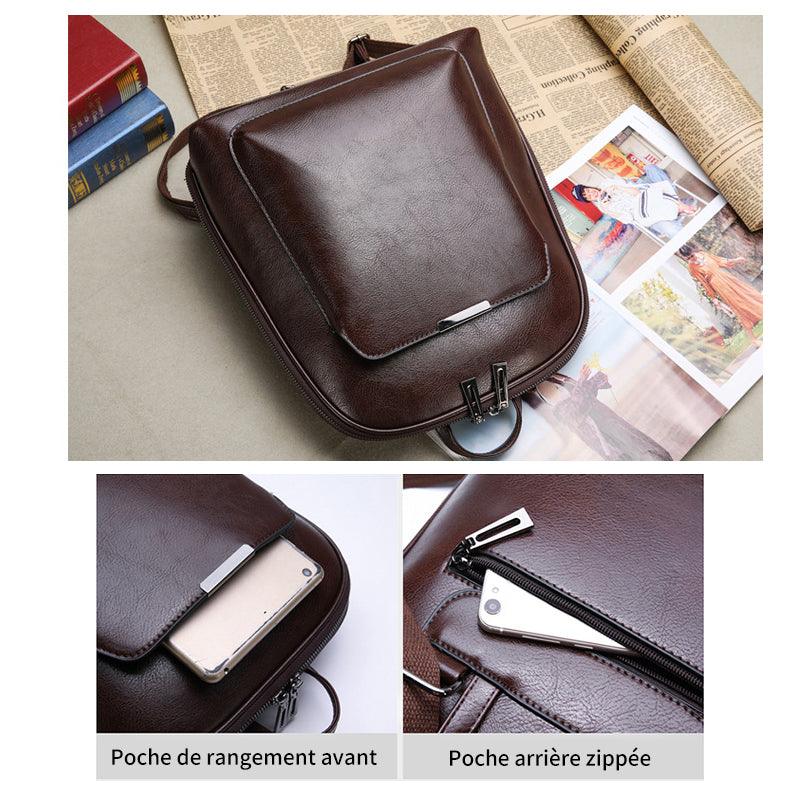 Vintage Sac à Dos en Cuir à Mode - Stockmania