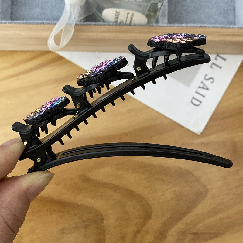 4 x Barrette à Cheveux Latérale à Trois Fleurs