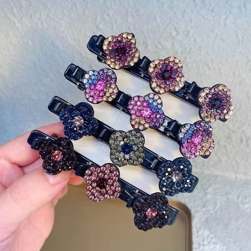 4 x Barrette à Cheveux Latérale à Trois Fleurs