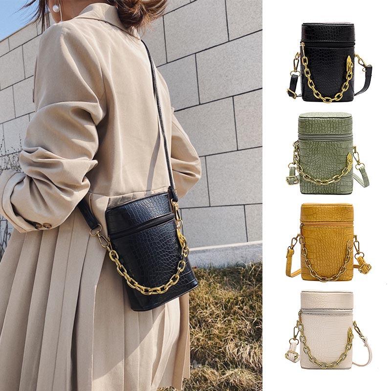 Petit Sac à Bandoulière Chaîne en Motif de Crocodile - Stockmania