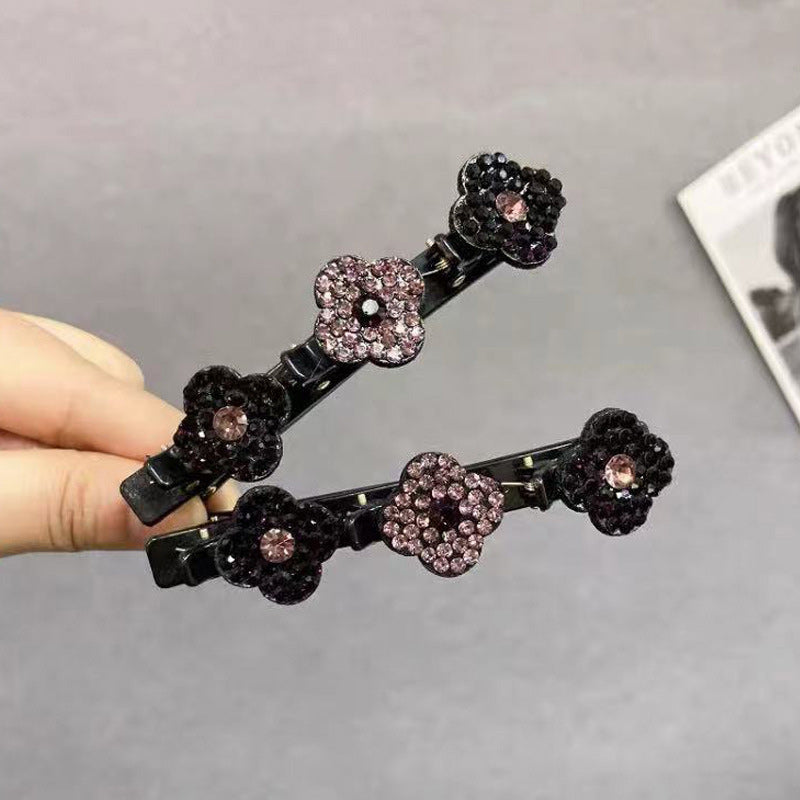 4 x Barrette à Cheveux Latérale à Trois Fleurs