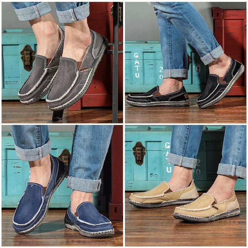 Mocassins en toile denim délavé - Stockmania