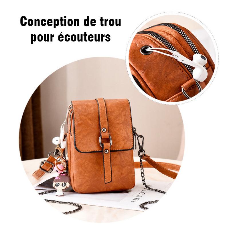Sac à Bandoulière Carré en PU pour Téléphone Portable - Stockmania