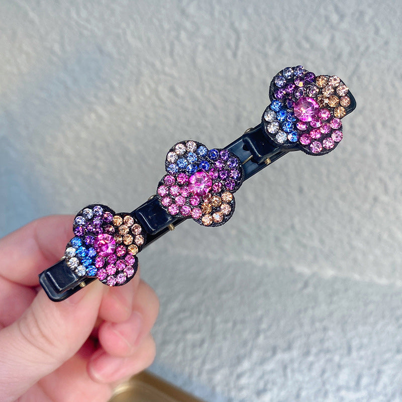 4 x Barrette à Cheveux Latérale à Trois Fleurs
