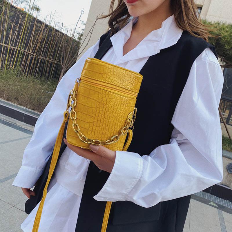 Petit Sac à Bandoulière Chaîne en Motif de Crocodile - Stockmania