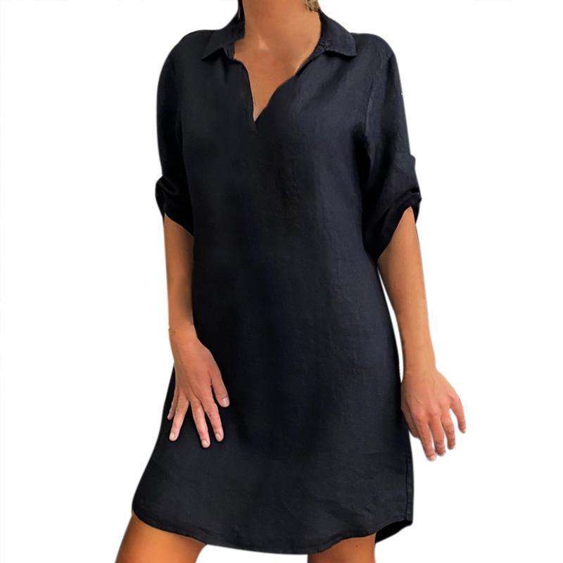 Robe Chemise Nordique Ă Manches Courtes - Stockmania
