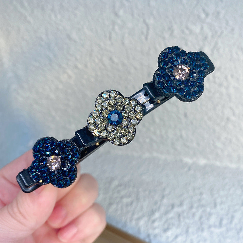 4 x Barrette à Cheveux Latérale à Trois Fleurs