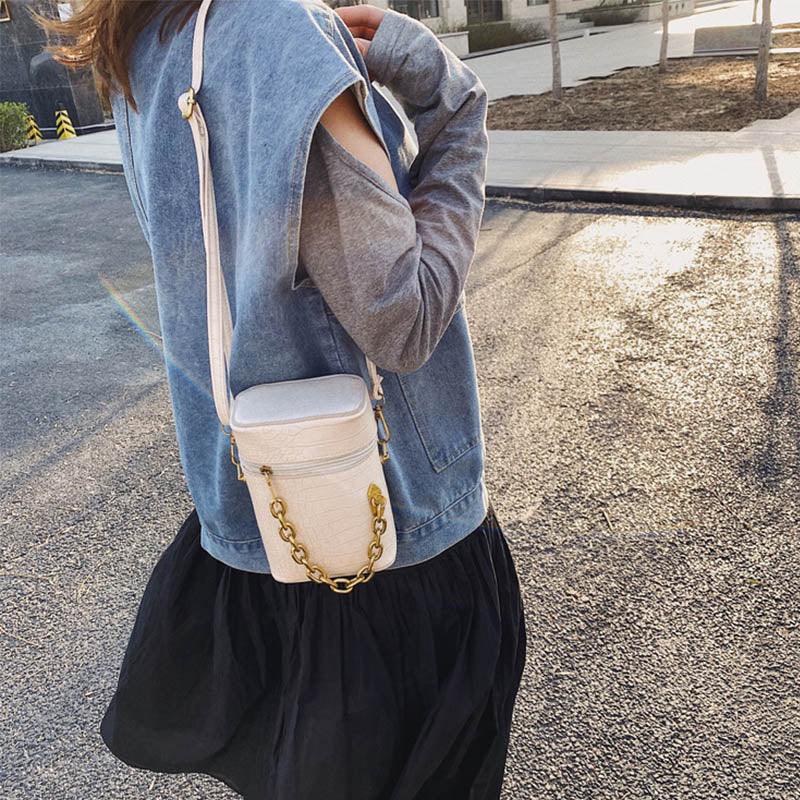 Petit Sac à Bandoulière Chaîne en Motif de Crocodile - Stockmania