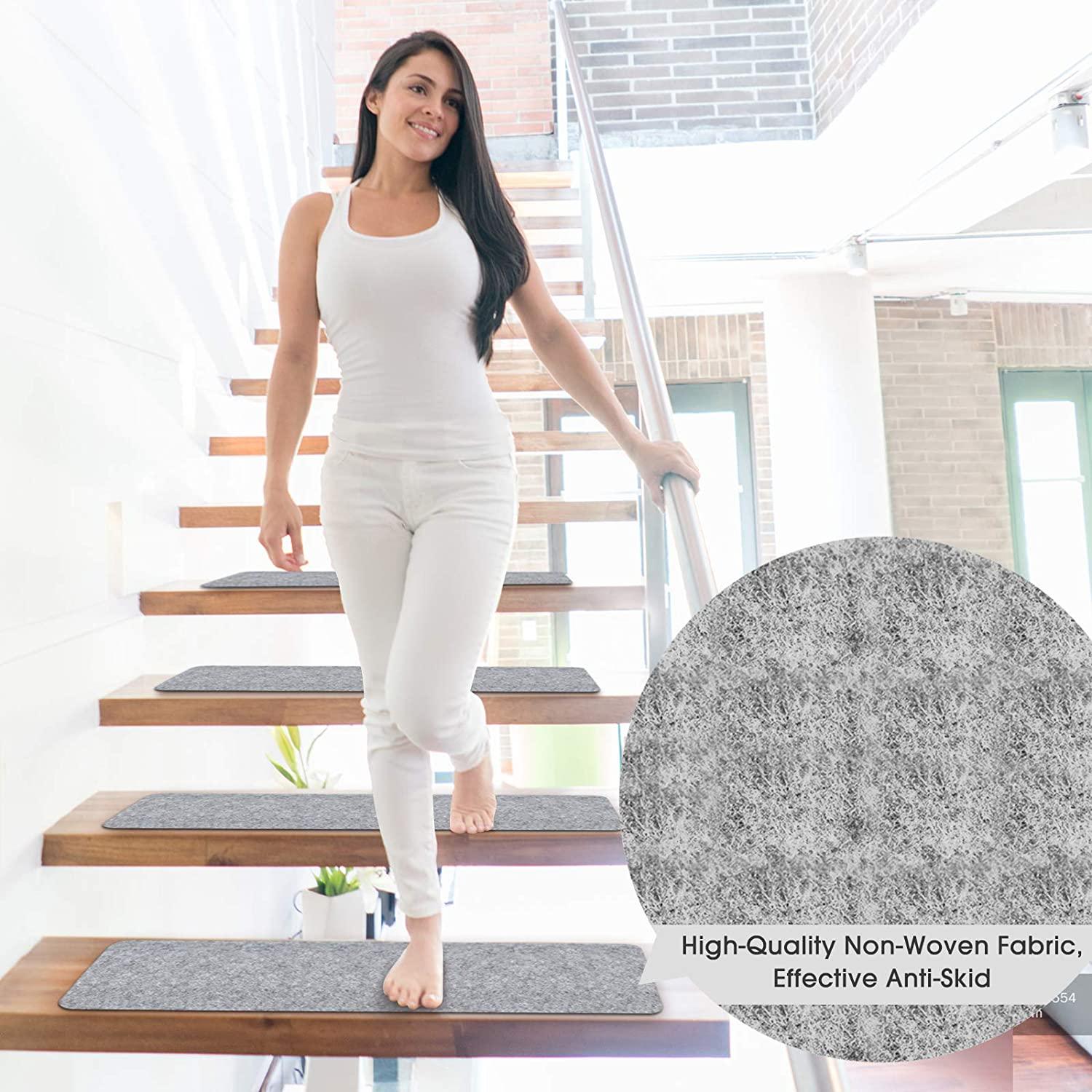 14x Tapis de sol antidérapants pour escaliers - Stockmania