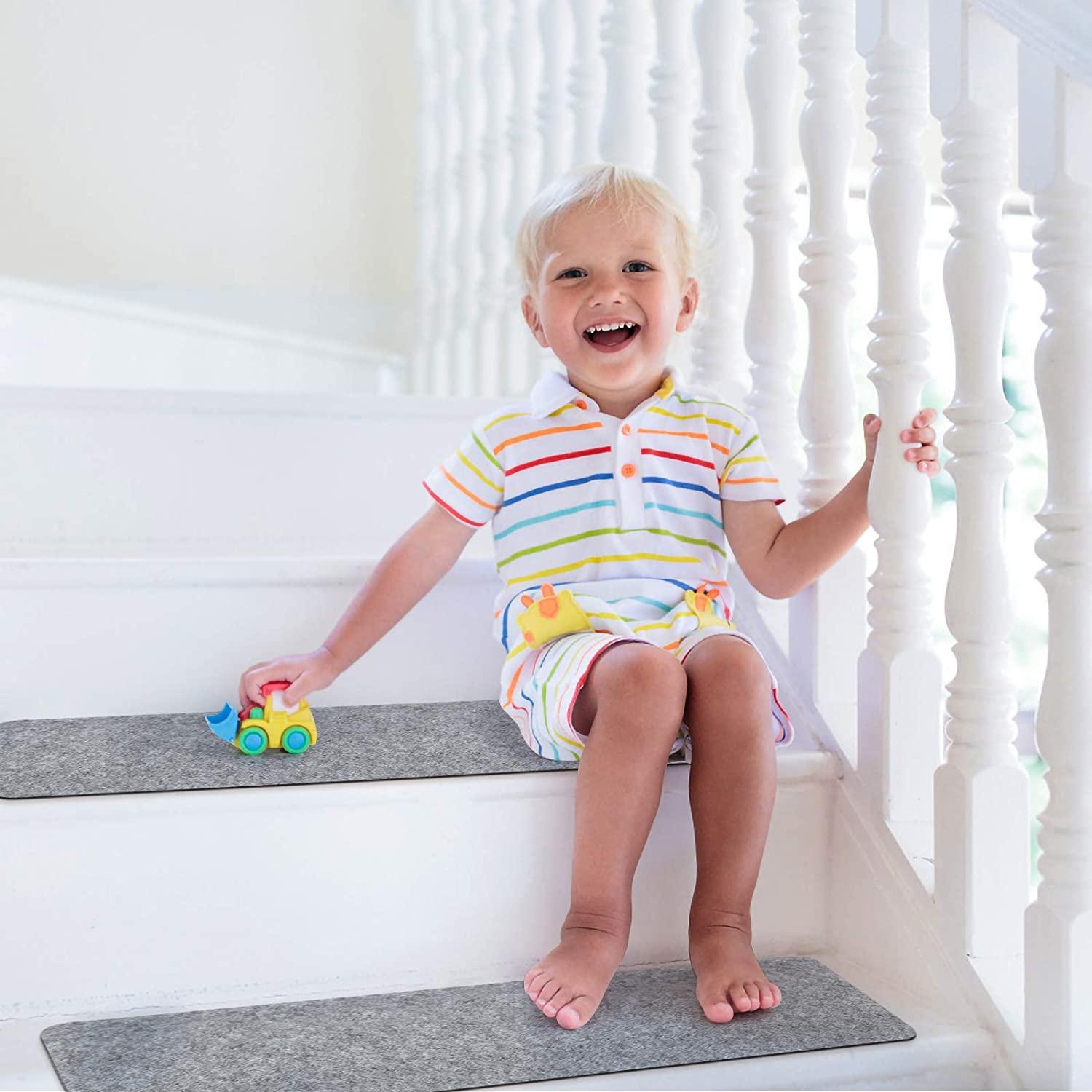 14x Tapis de sol antidérapants pour escaliers - Stockmania