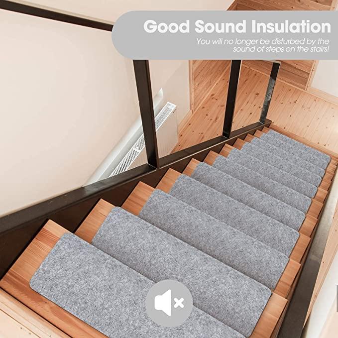 14x Tapis de sol antidérapants pour escaliers - Stockmania