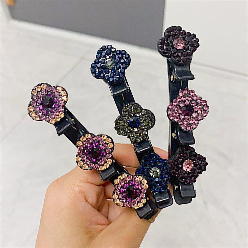 4 x Barrette à Cheveux Latérale à Trois Fleurs