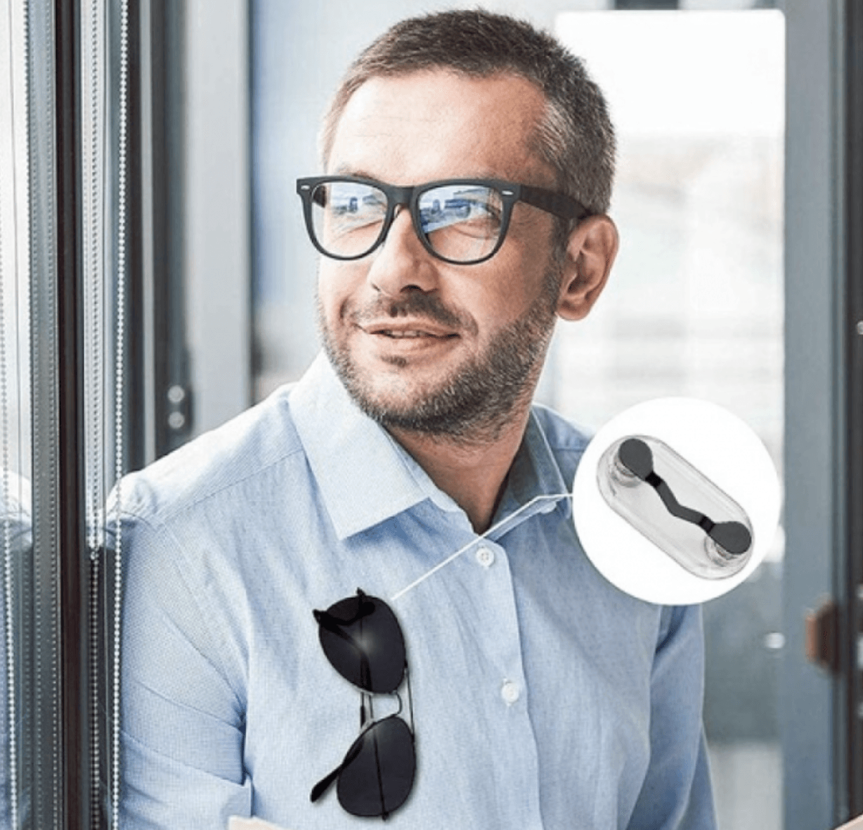 Lot de 4 portes lunettes magnétiques - Stockmania