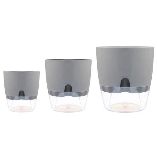2 Pots de fleurs design - Avec système d'auto-irrigation - Stockmania