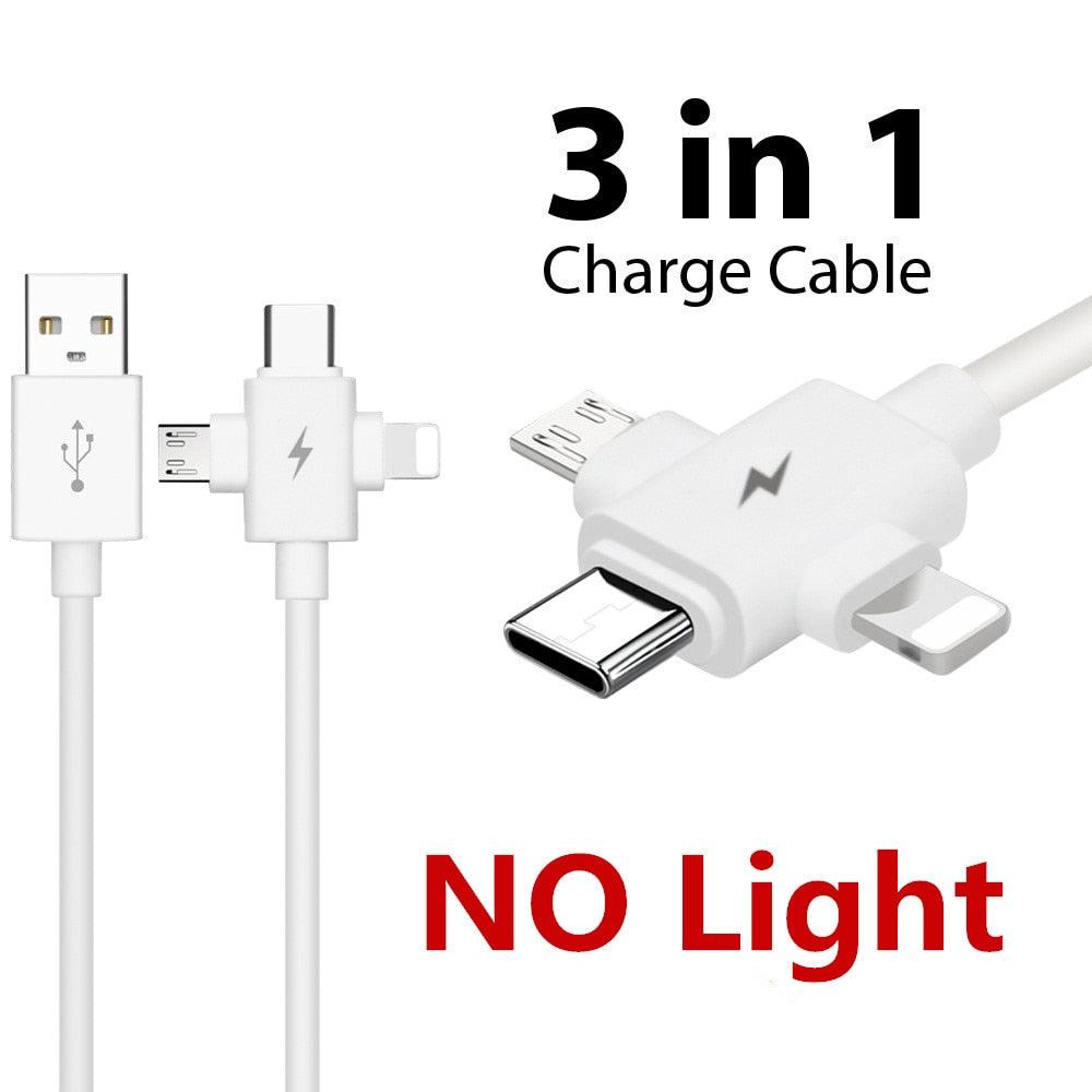 Câble de recharge lumineux 3 en 1 - Stockmania