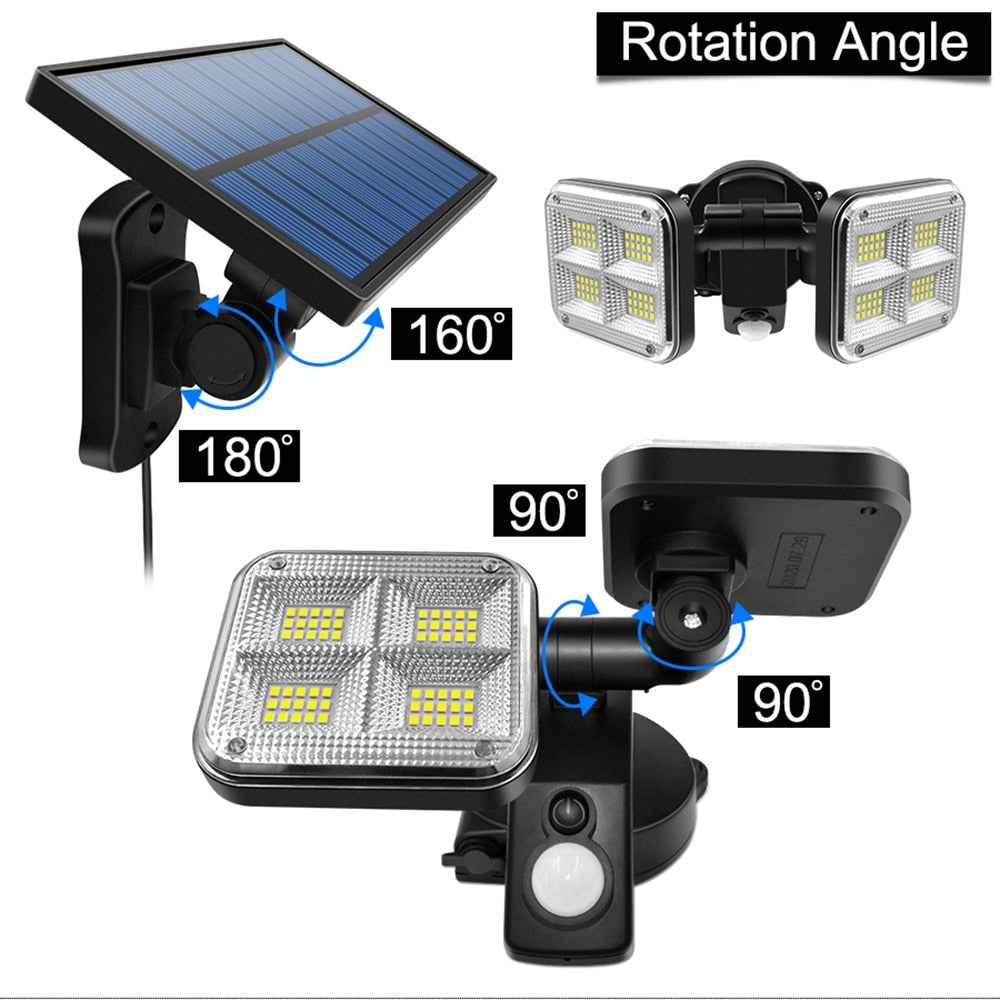 Applique LED solaire double éclairage puissant