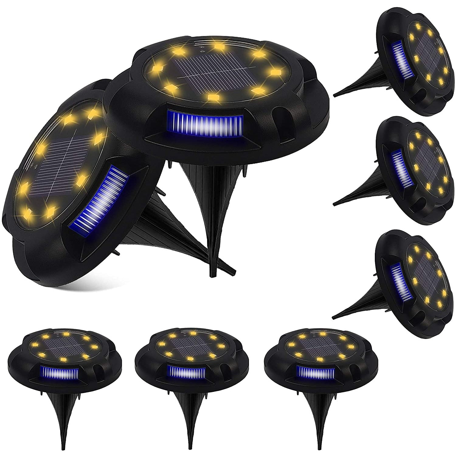 4x Spots LED solaires discrets pour jardin