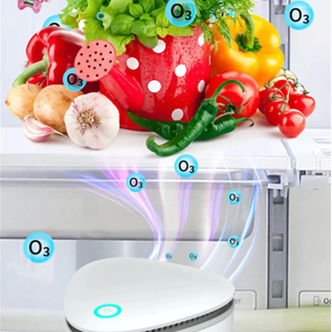 Purificateur portable d'air pour frigo - Stockmania