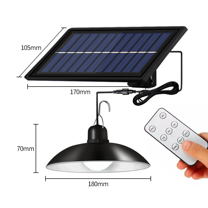 Lampe LED solaire suspendue imperméable avec télécommande
