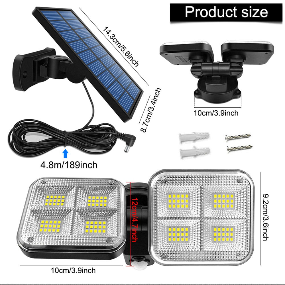 Applique LED solaire double éclairage puissant