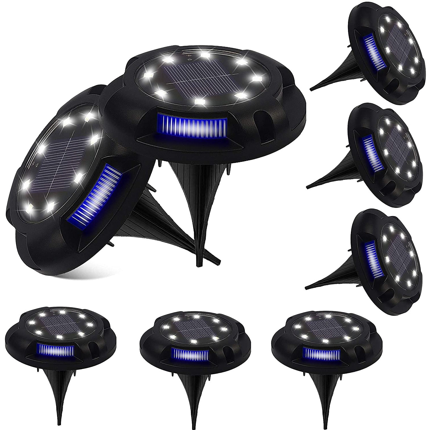 4x Spots LED solaires discrets pour jardin