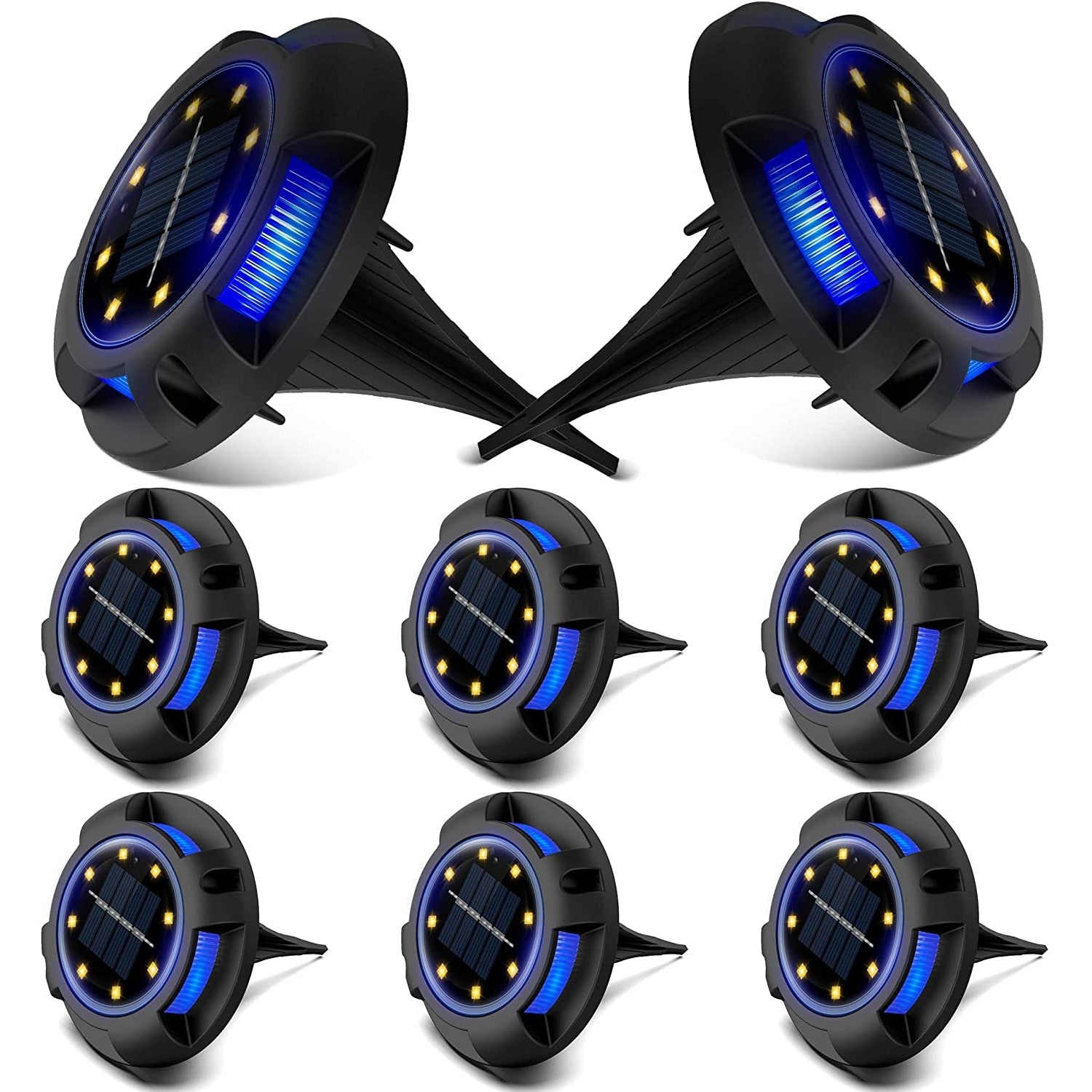 4x Spots LED solaires discrets pour jardin