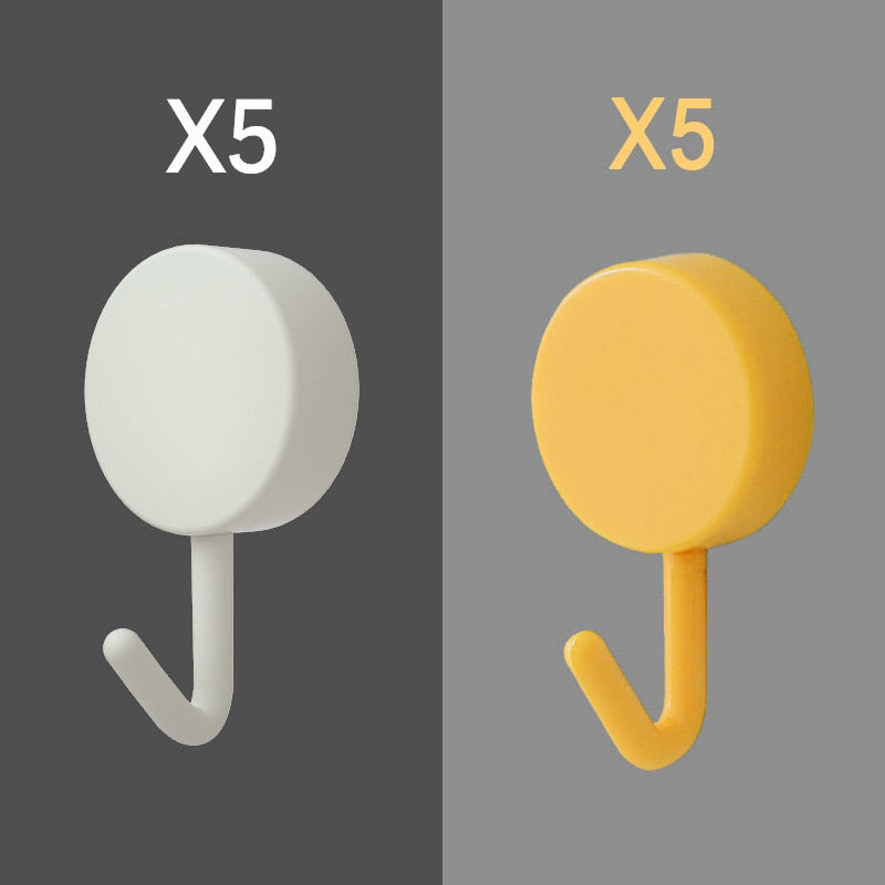 Lot de 10 crochets muraux auto-adhésifs colorés