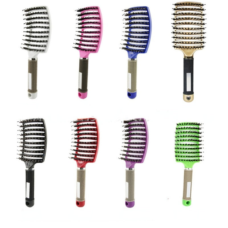Brosse à cheveux en poils de sanglier - Anti casse