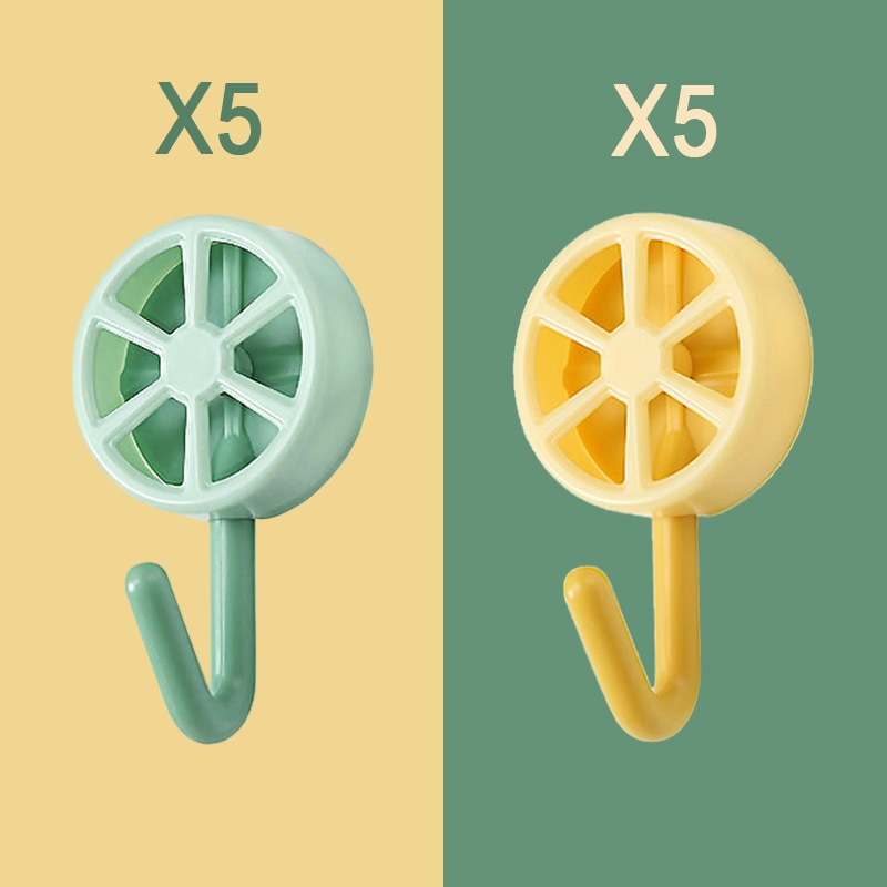 Lot de 10 crochets muraux auto-adhésifs colorés