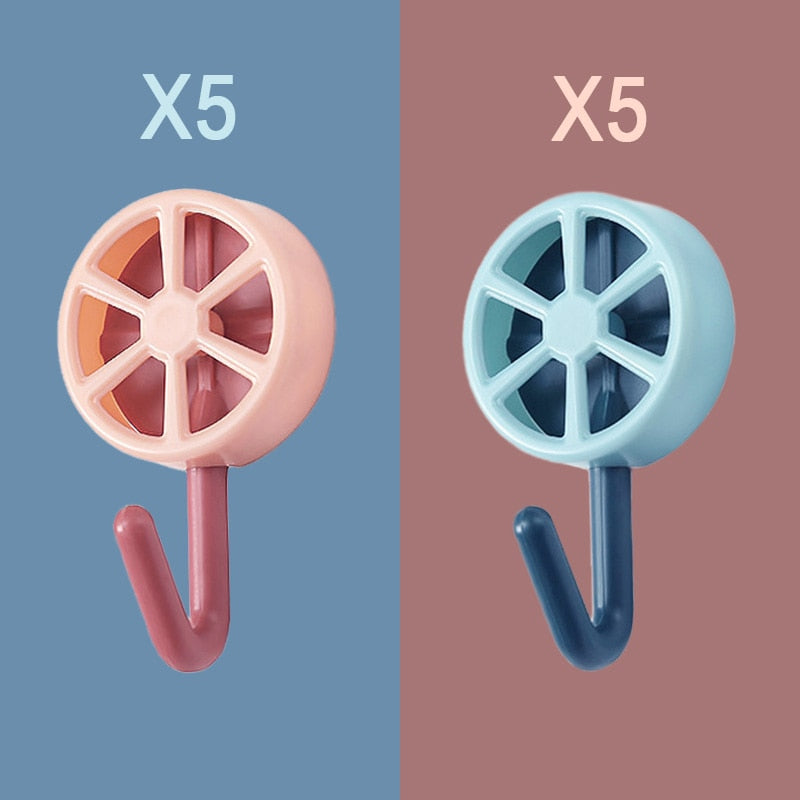 Lot de 10 crochets muraux auto-adhésifs colorés