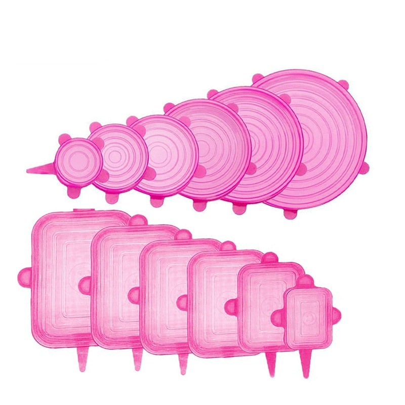 Lot de 12 Couvercles en silicone extensible