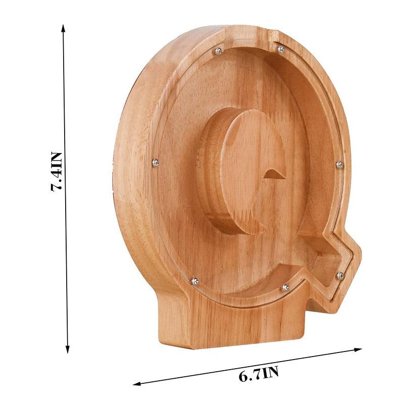 Tirelire en forme de lettre et en bois - Stockmania