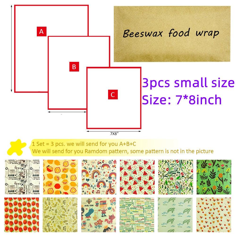 BEE WRAP - Lot de 3 Films alimentaires réutilisables cire d'abeille - Stockmania