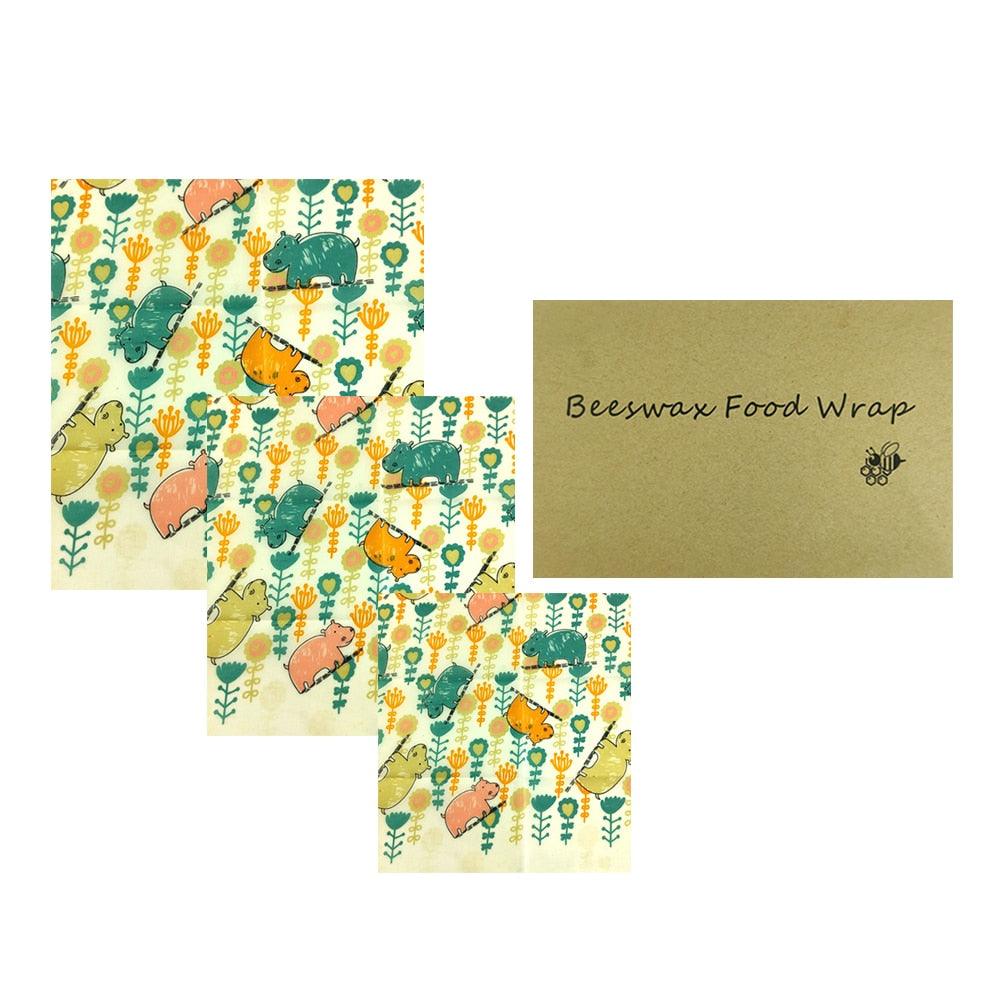 BEE WRAP - Lot de 3 Films alimentaires réutilisables cire d'abeille - Stockmania
