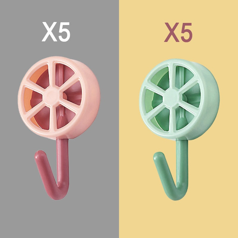 Lot de 10 crochets muraux auto-adhésifs colorés