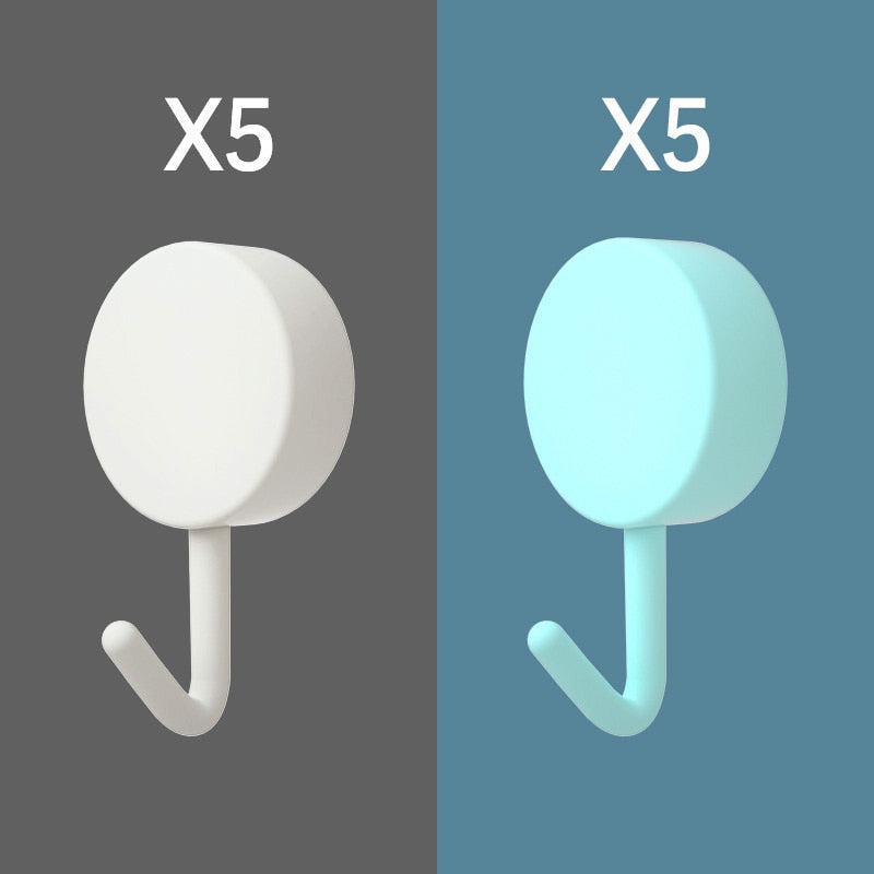 Lot de 10 crochets muraux auto-adhésifs colorés