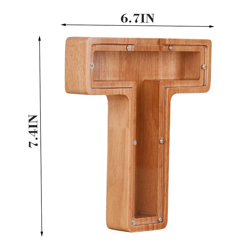Tirelire en forme de lettre et en bois - Stockmania