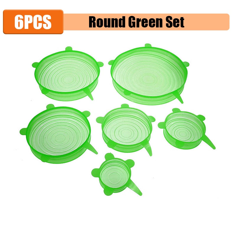 Lot de 12 Couvercles en silicone extensible